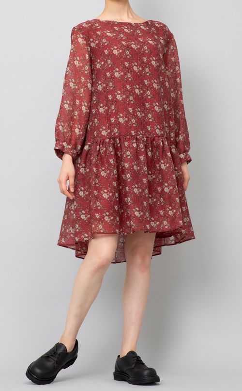 フラワープリントミニワンピース