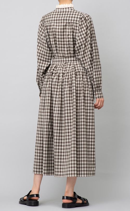 チェックプルオーバーフリルワンピース