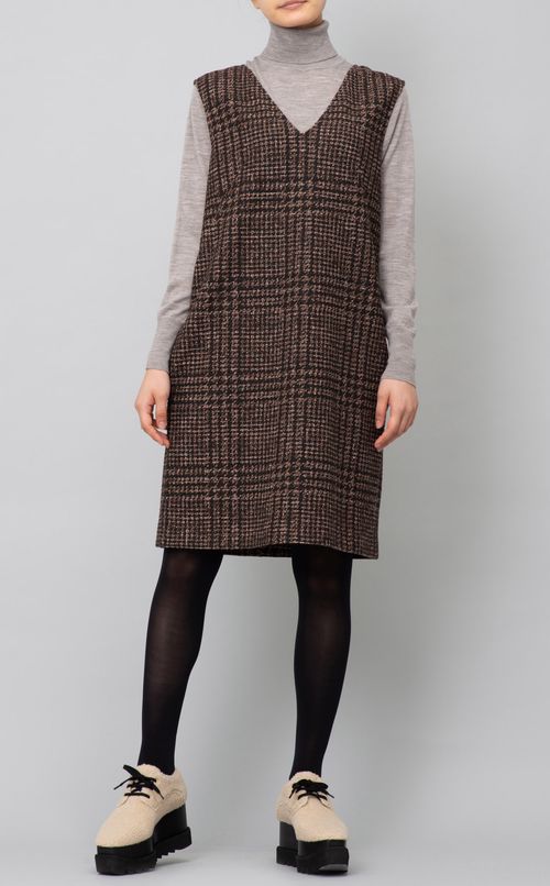 チェックジャージーミニワンピース