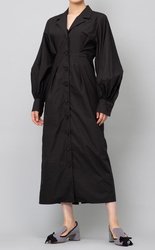 ギャザースリーブロングワンピース