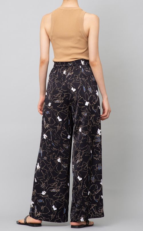 プリントサテンイージーパンツ