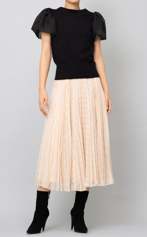 シアースリーブニットプルオーバー