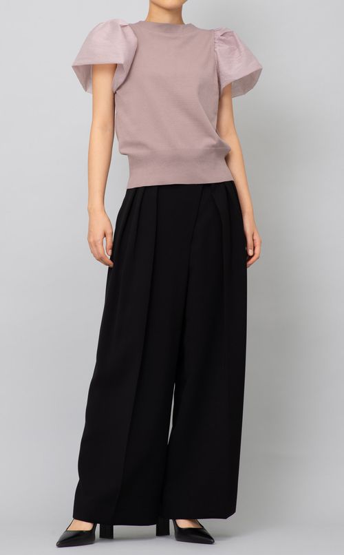 シアースリーブニットプルオーバー