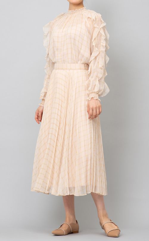 チェックプリントフレアスカート