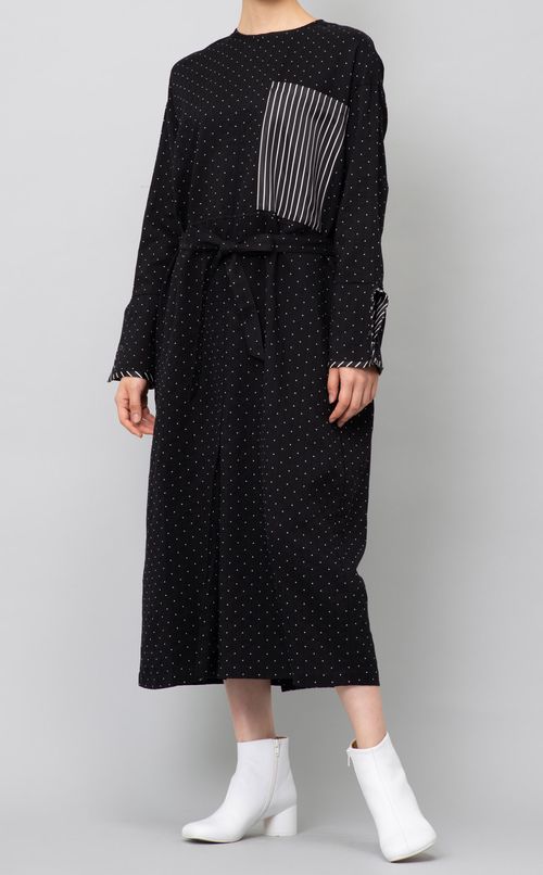 ドットジャガードロングワンピース
