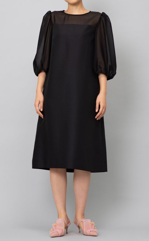 シアーパフスリーブワンピース