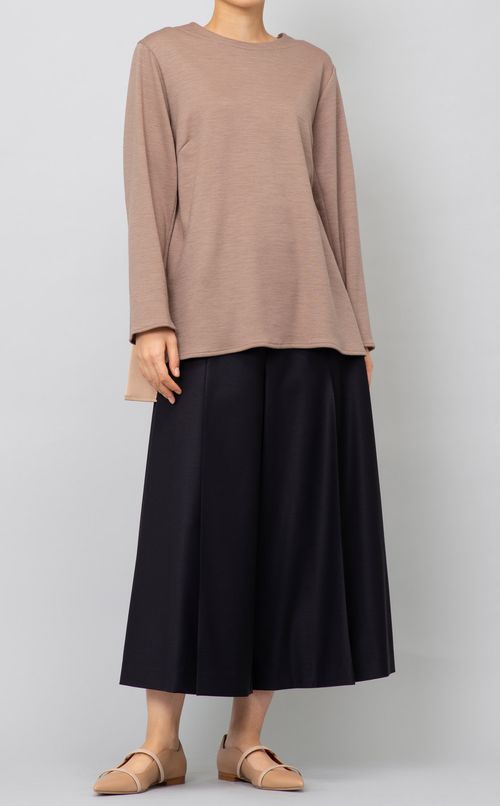 ウールポンチバックサテンブラウス