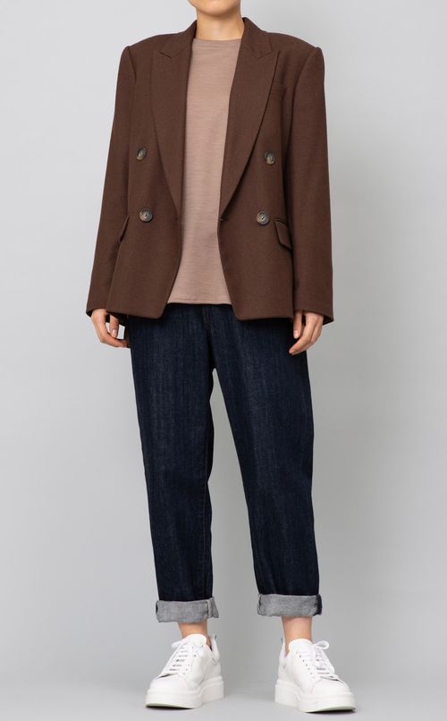 ウールポンチバックサテンブラウス