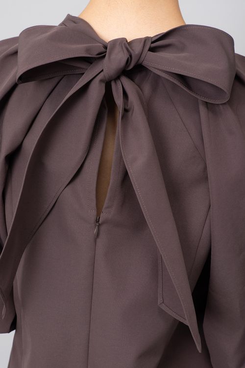 パフスリーブギャザーワンピース