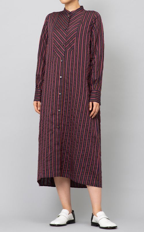 ミックスストライプシャツワンピース