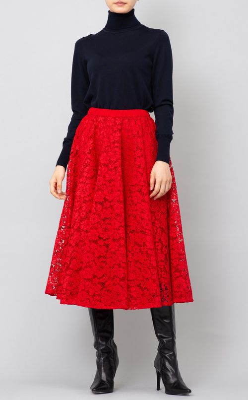 フラワーレースイージースカート