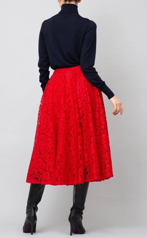 フラワーレースイージースカート