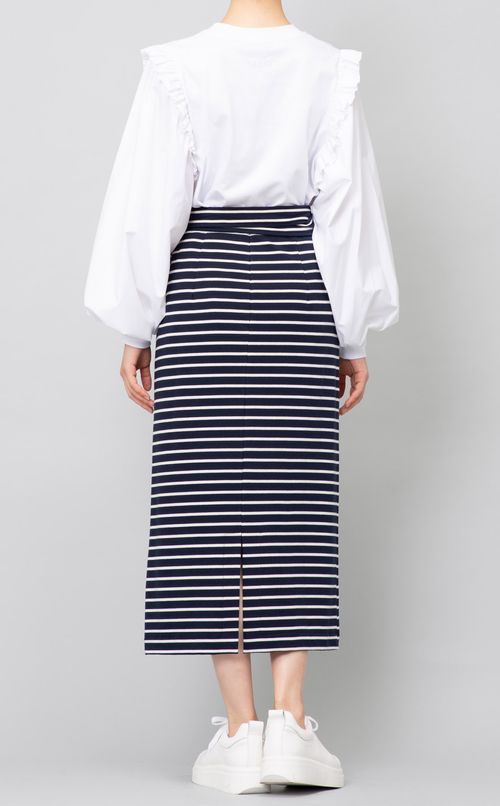 ウエストリボンボーダースカート