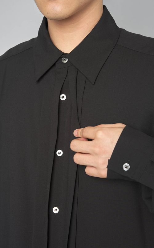 フロントプリーツシャツ