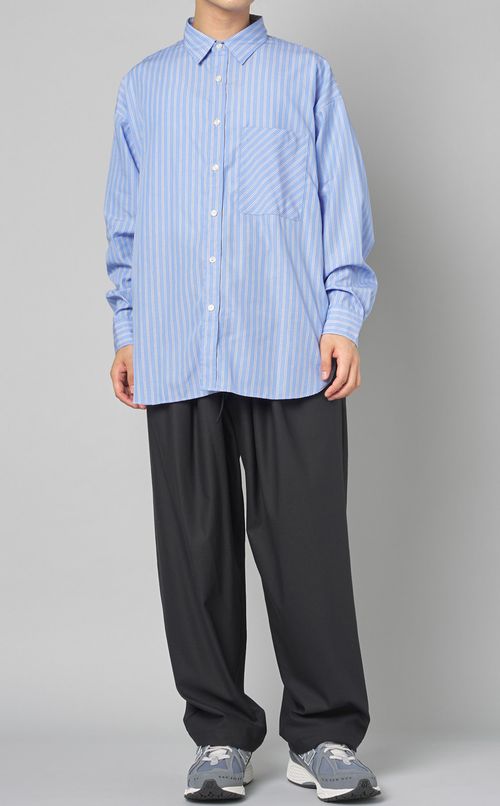 コットンストライプビッグシャツ