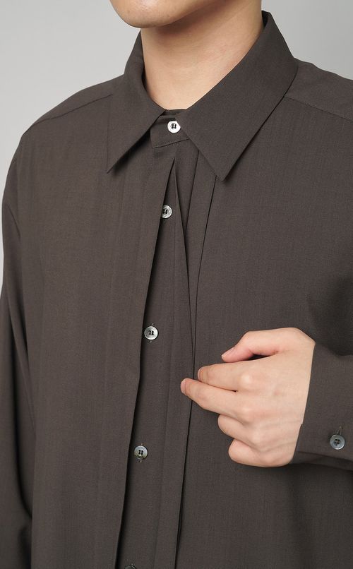 フロントプリーツシャツ