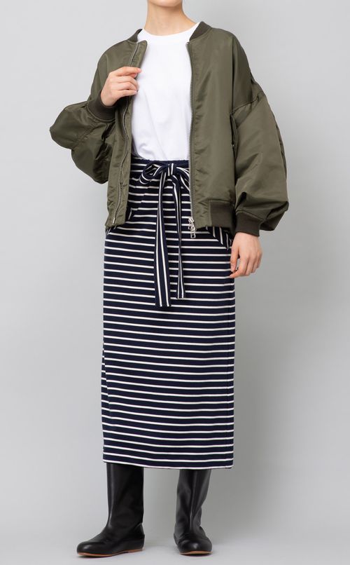 ウエストリボンボーダースカート