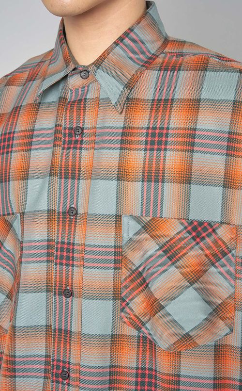 ウールチェックシャツ