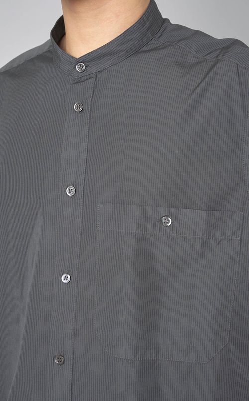 ストライプバンドカラーシャツ