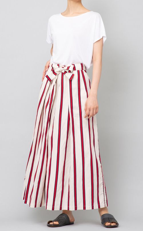 ストライプラップワイドパンツ