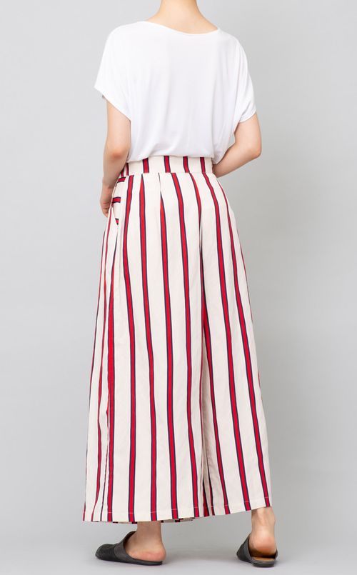 ストライプラップワイドパンツ