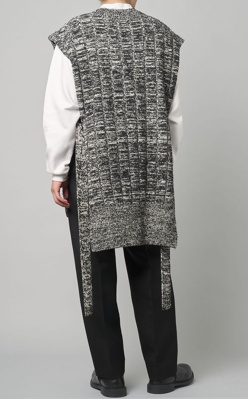 ウールコットンメランジロングジレ