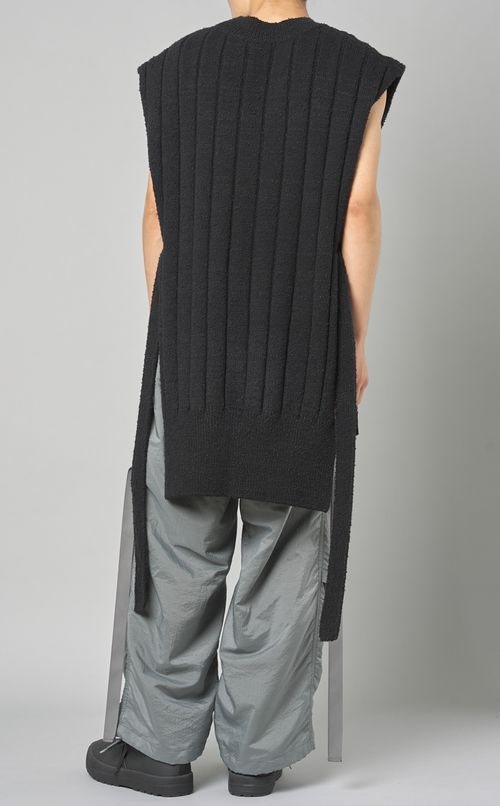 ウールコットンメランジロングジレ