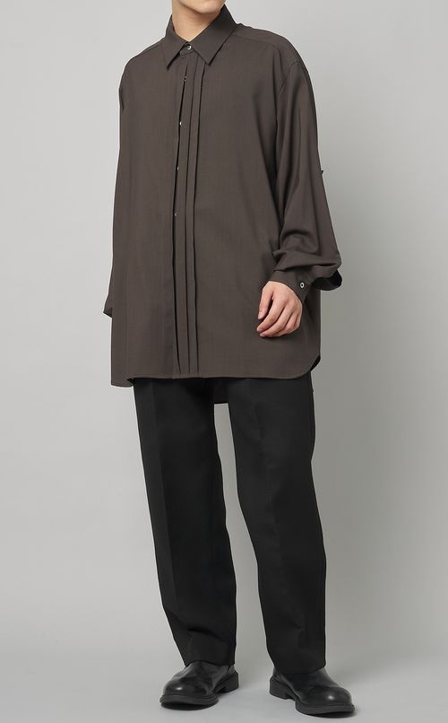 フロントプリーツシャツ