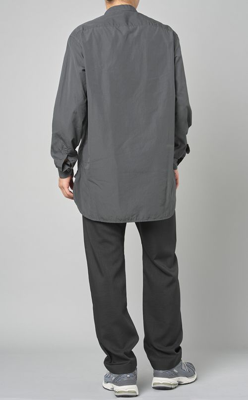 ストライプバンドカラーシャツ