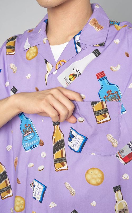 ボトル柄ショートスリーブアロハシャツ