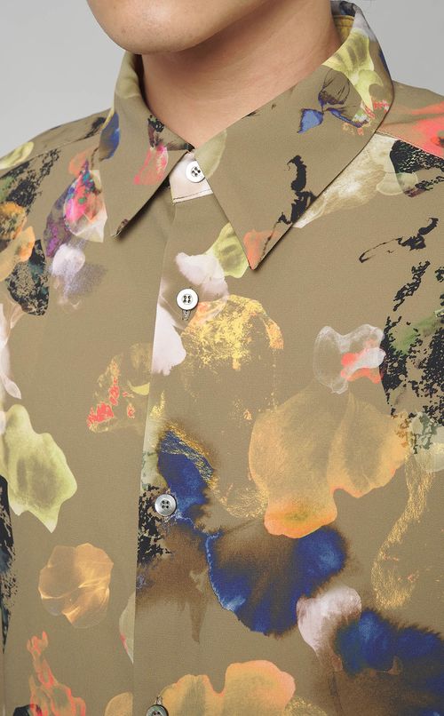 フラワープリントレギュラーシャツ