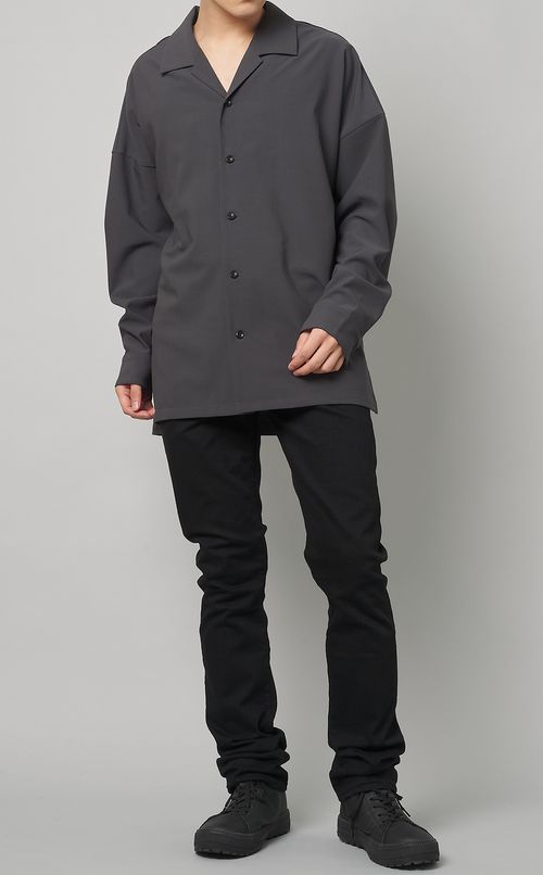 オーバーサイズオープンカラーシャツ