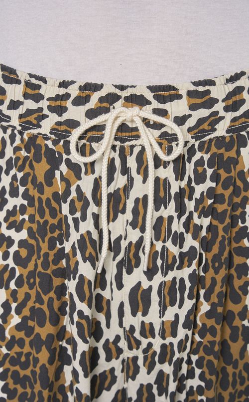 レオパードコットンレーヨンイージーパンツ