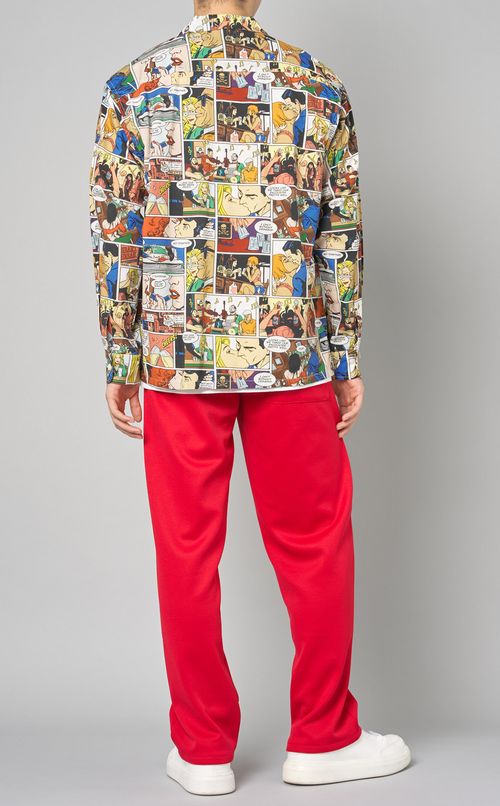 コミック柄ロングスリーブアロハシャツ