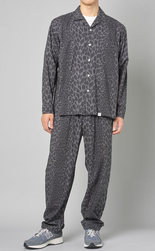 レオパードロングスリーブアロハシャツ