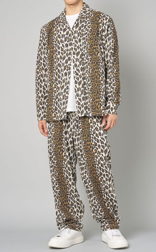 レオパードコットンレーヨンイージーパンツ