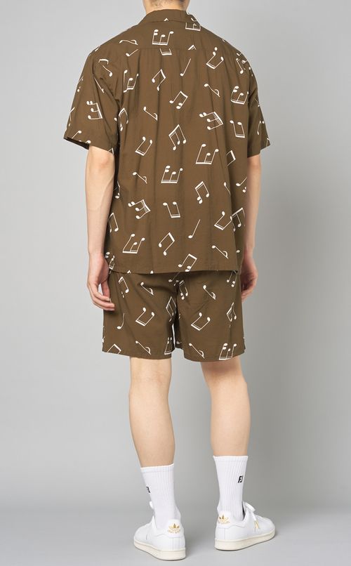 音符柄ショートスリーブアロハシャツ
