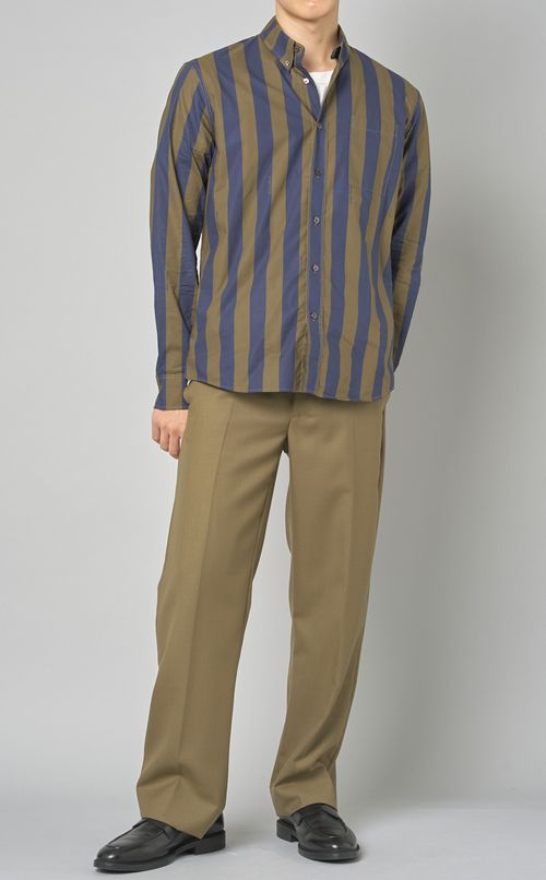 ラグビーストライプボタンダウンシャツ