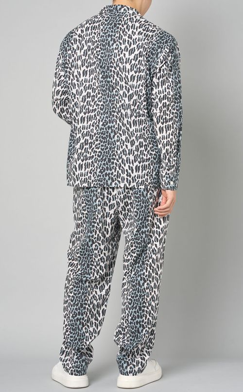 レオパードコットンレーヨンイージーパンツ