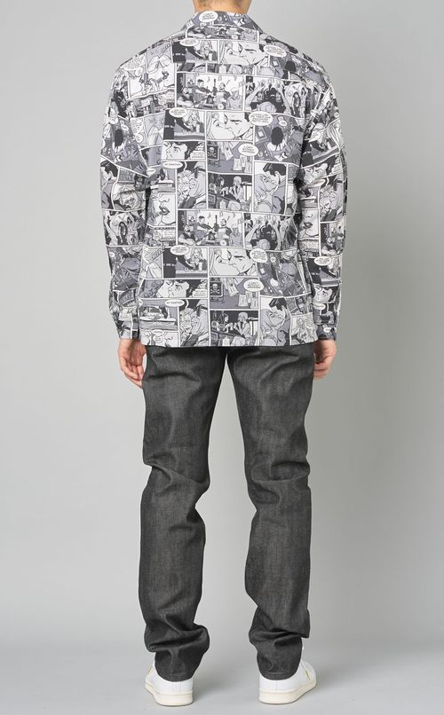 コミック柄ロングスリーブアロハシャツ