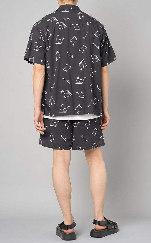 音符柄ショートスリーブアロハシャツ