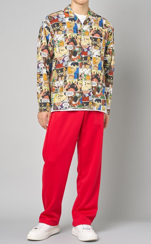 コミック柄ロングスリーブアロハシャツ