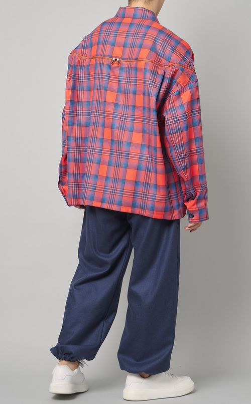 チェックジッパーシャツ