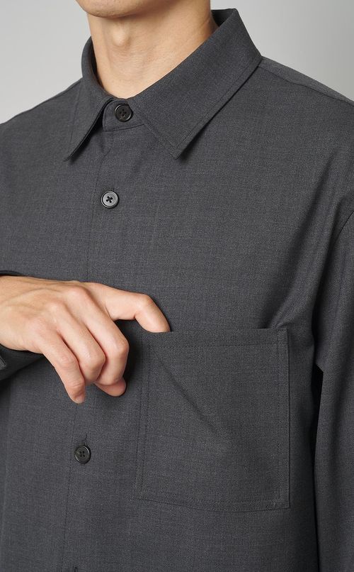 ウールツイルボックスシャツ