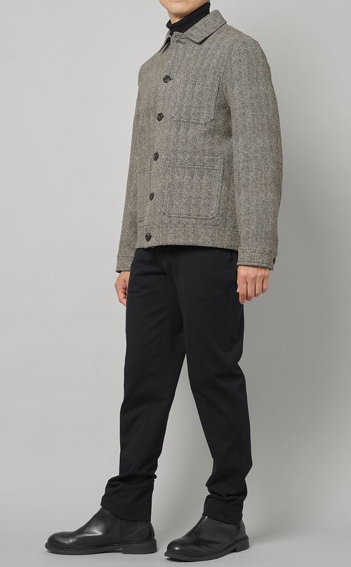 ウールヘリンボンワークジャケット