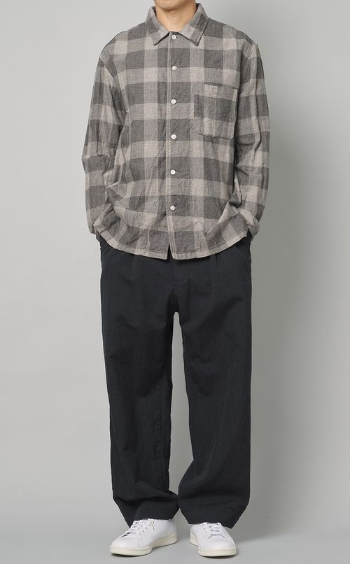 フラノチェックオープンシャツ