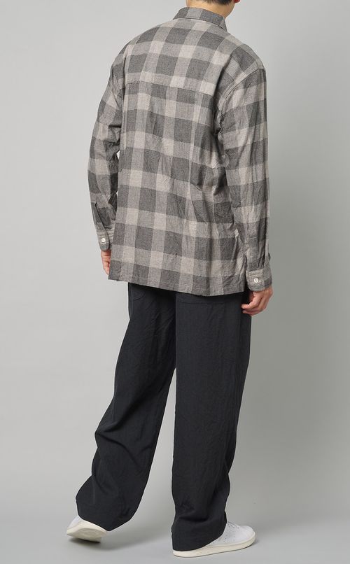 フラノチェックオープンシャツ