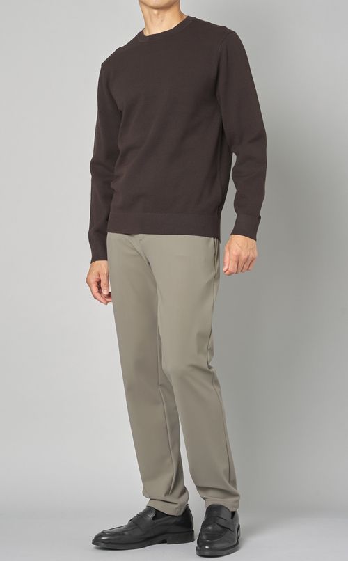 レーヨンポリエステルクルーネックニット