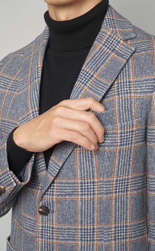 チェックプリントシングルジャケット