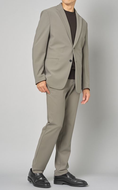 レーヨンポリエステルクルーネックニット